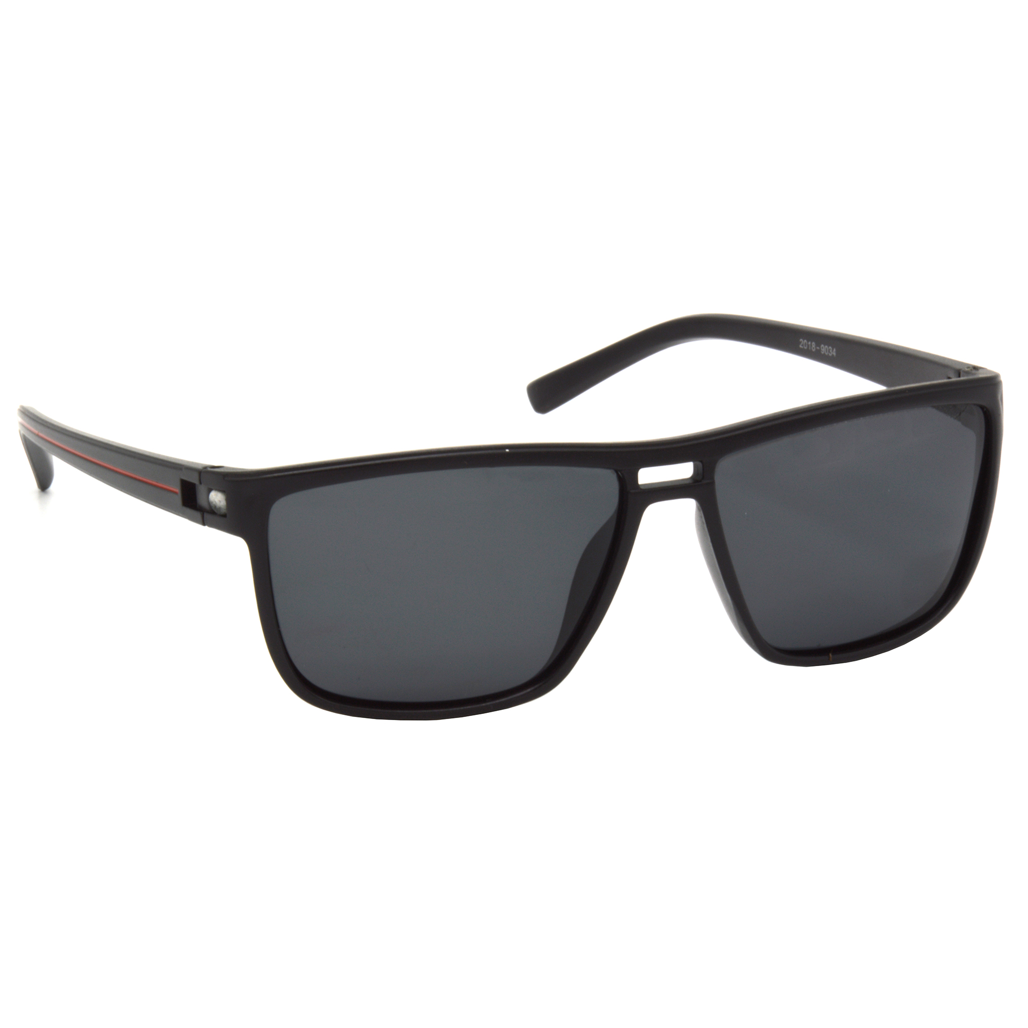Hrinkar Polarized & UV Protection Stylish Grey Rectangular Sunglasses For Men & Women - HRS509-BK-rd-BK-P