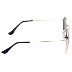 Hrinkar Mirrored & UV Protection Stylish Blue Round Goggles For Men & Women - HRS554-GLD-BU - Image 3