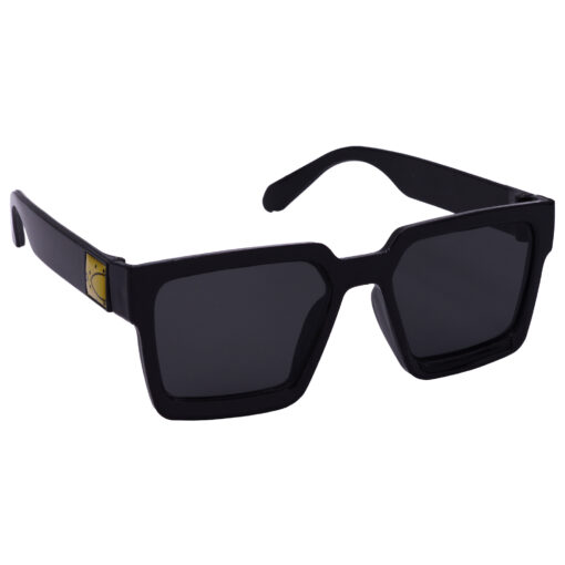 Hrinkar UV Protection Classy Black Retro Square Shades For Men & Women - HRS586-BK-BK