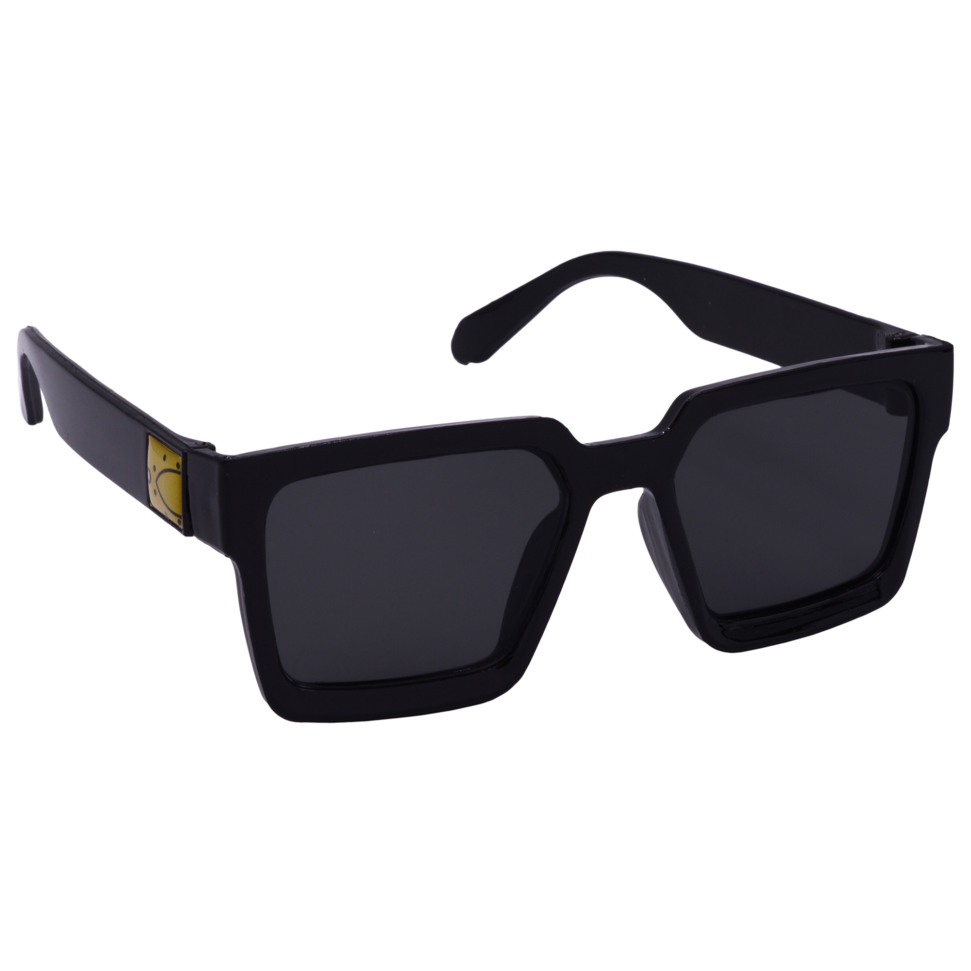 Hrinkar UV Protection Classy Black Retro Square Shades For Men & Women - HRS586-BK-BK
