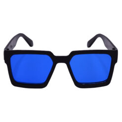 Hrinkar UV Protection Trendy Blue Retro Square Shades For Men & Women - HRS586-BK-BU - Image 2