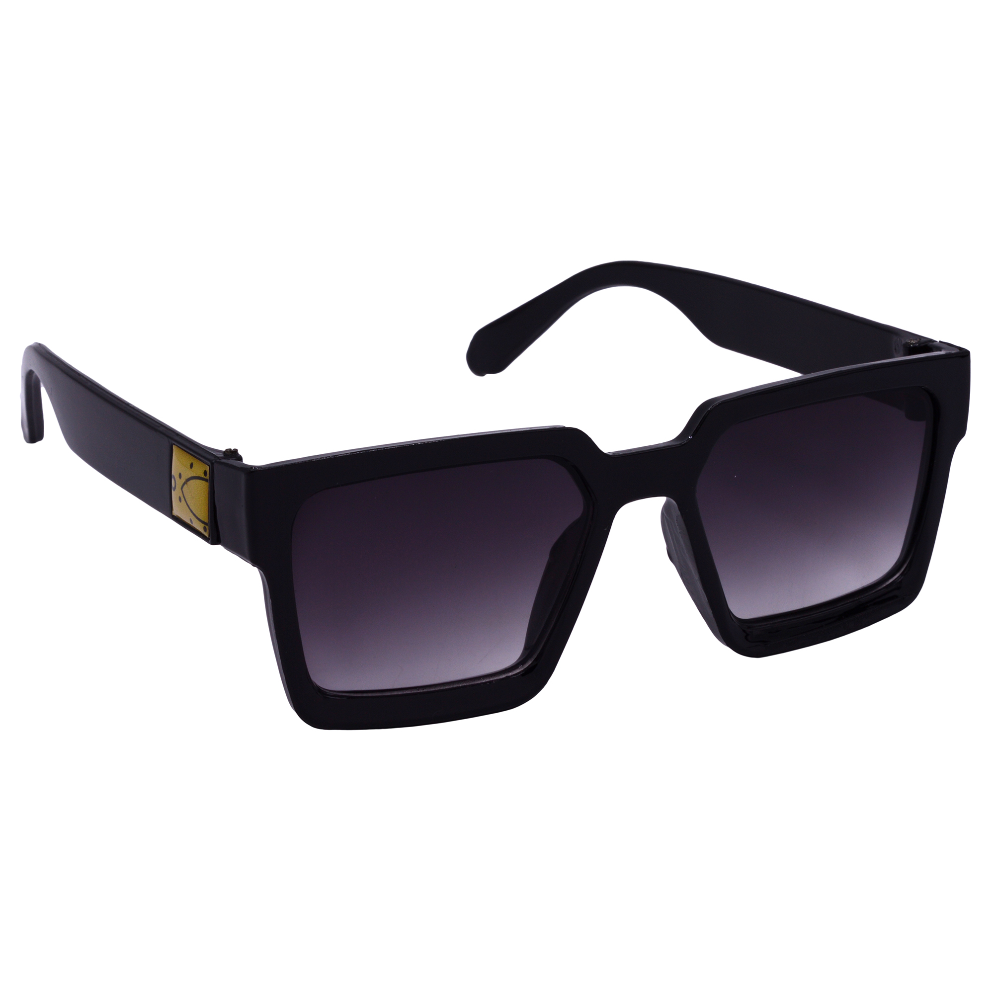 Hrinkar UV Protection Trendy Grey Retro Square Sunglasses For Men & Women - HRS586-BK-GRY