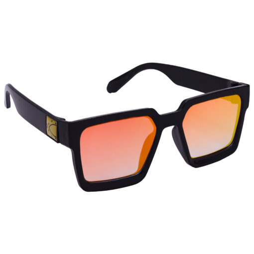Hrinkar UV Protection Elegant Orange, Multicolor Retro Square Goggles For Men & Women - HRS586-BK-ORG
