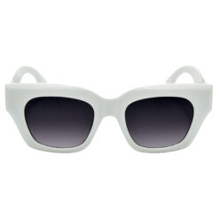 White Cat-Eye Sunglasses with Clear Grey Gradient Lenses