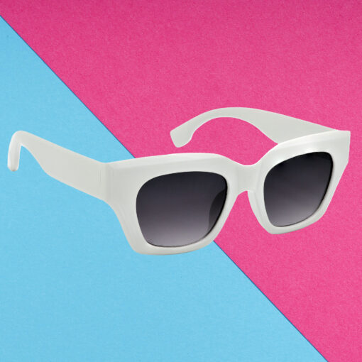 Hrinkar Clear, Grey Lens White Frame UV Protection Glasses For Women & Girls - HRS587-WT