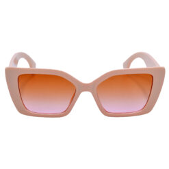 Peach Cat-Eye Sunglasses with Brown Clear Gradient Lenses