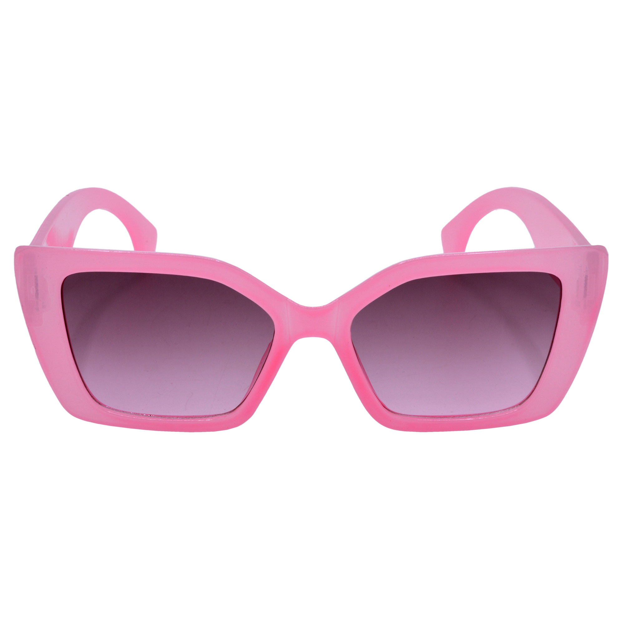 Pink Cat-Eye Sunglasses with Grey Clear Gradient Lenses