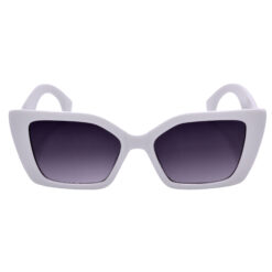 White Cat-Eye Sunglasses with Clear Grey Gradient Lenses