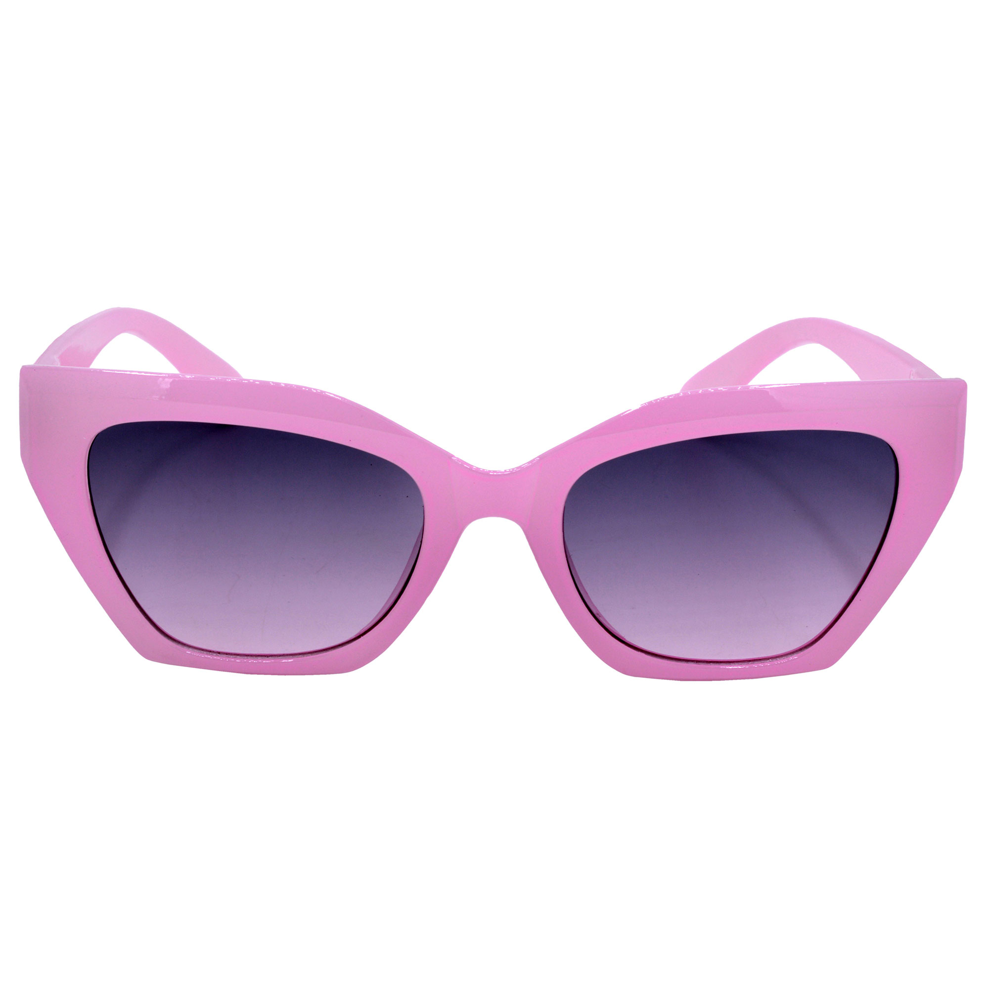 Pink Cat-Eye Sunglasses with Grey Clear Gradient Lenses