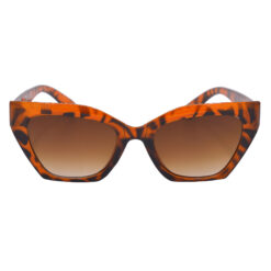 Brown Cat-Eye Sunglasses with Clear Brown Gradient Lenses