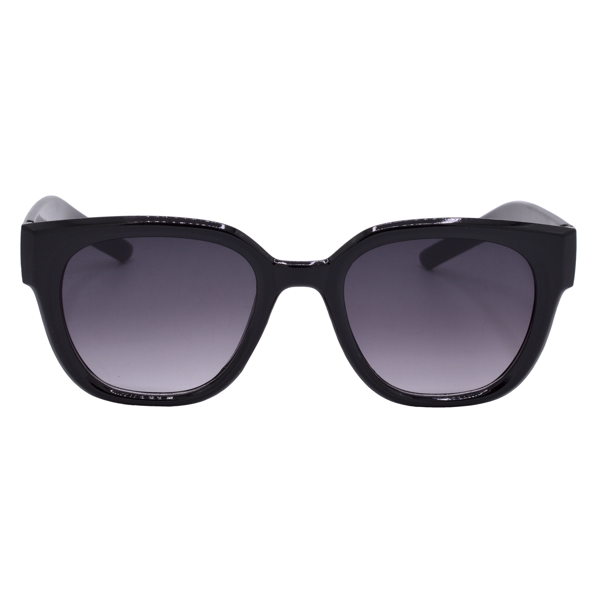 Black Round Sunglasses with Grey Gradient Lenses