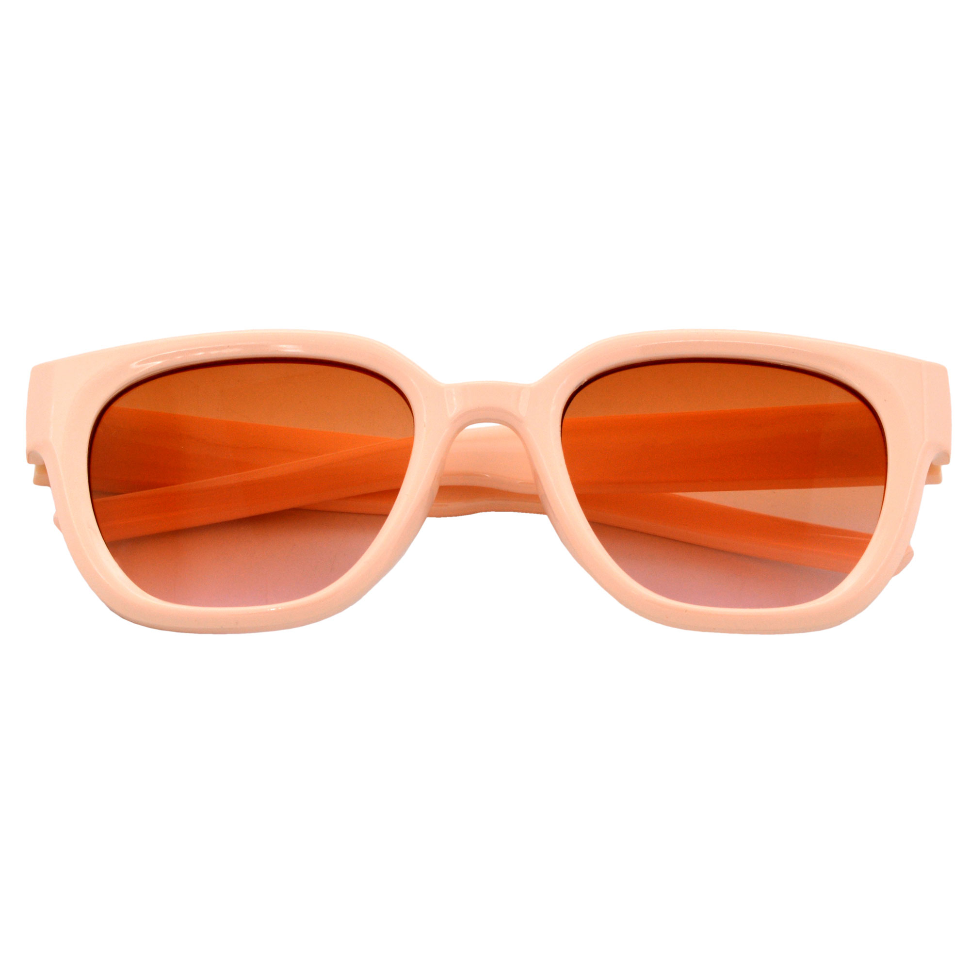 Stylish Peach Frame Round Sunglasses