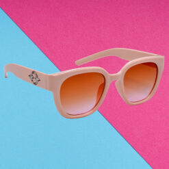 Hrinkar Round Stylish Sunglasses for Women Peach Frame HRS590-PCH-BWN