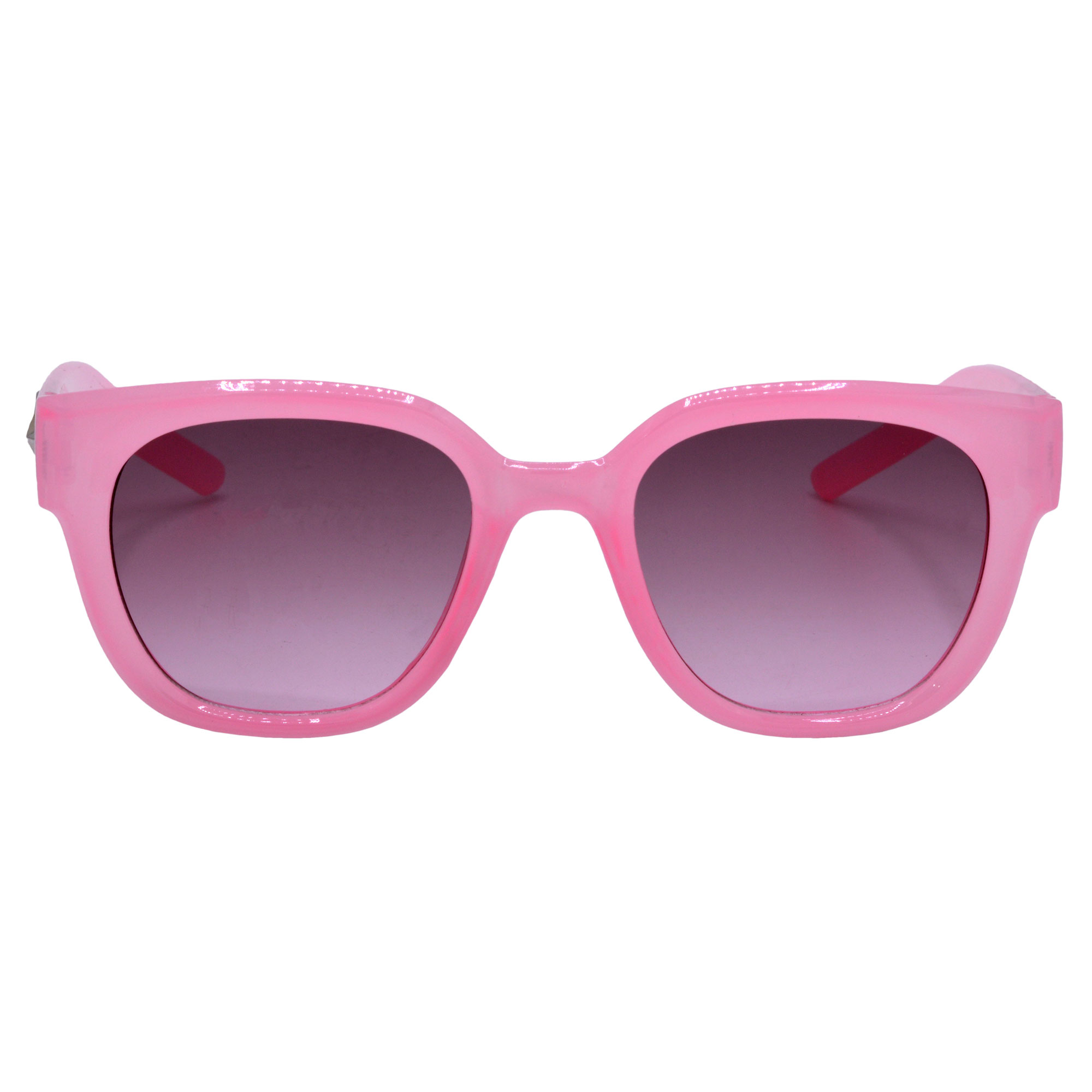 Pink Round Sunglasses with Grey Clear Gradient Lenses