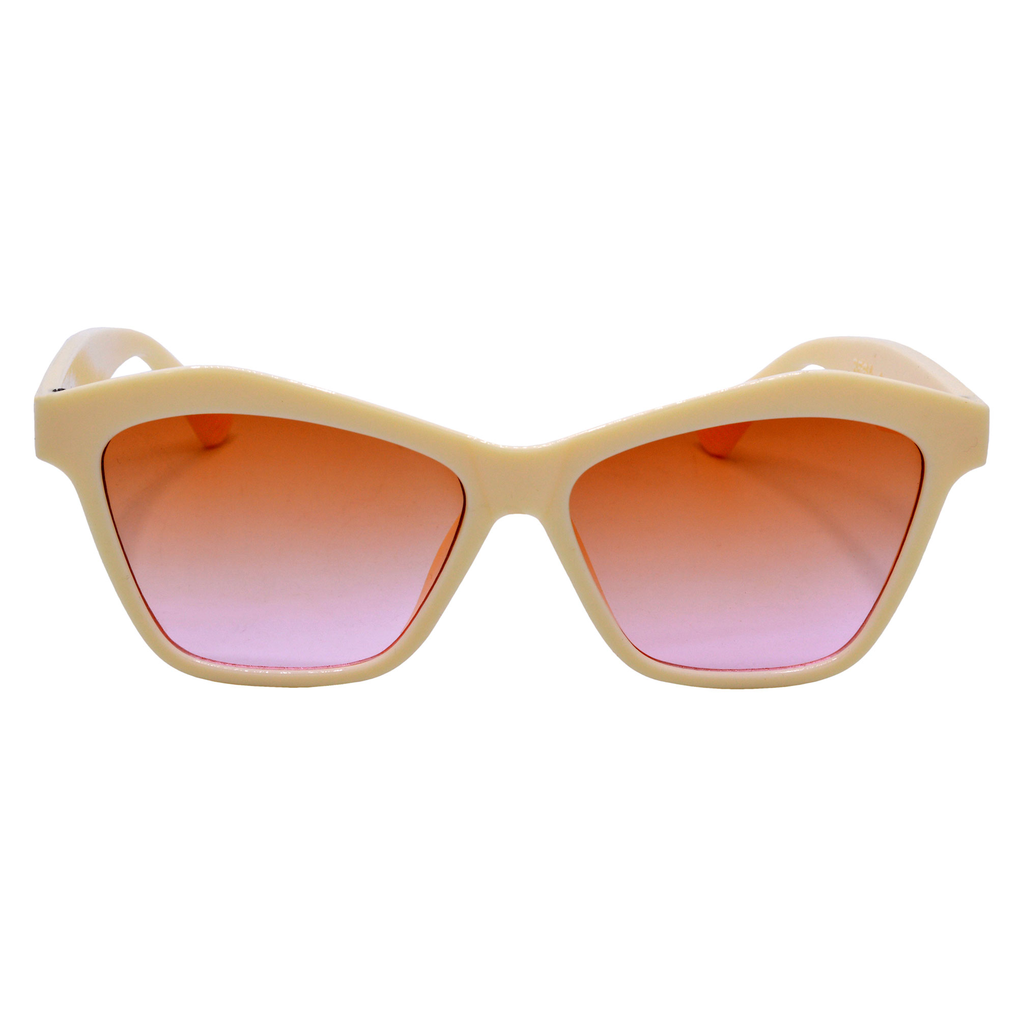Peach Cat-Eye Sunglasses with Clear Brown Gradient Lenses