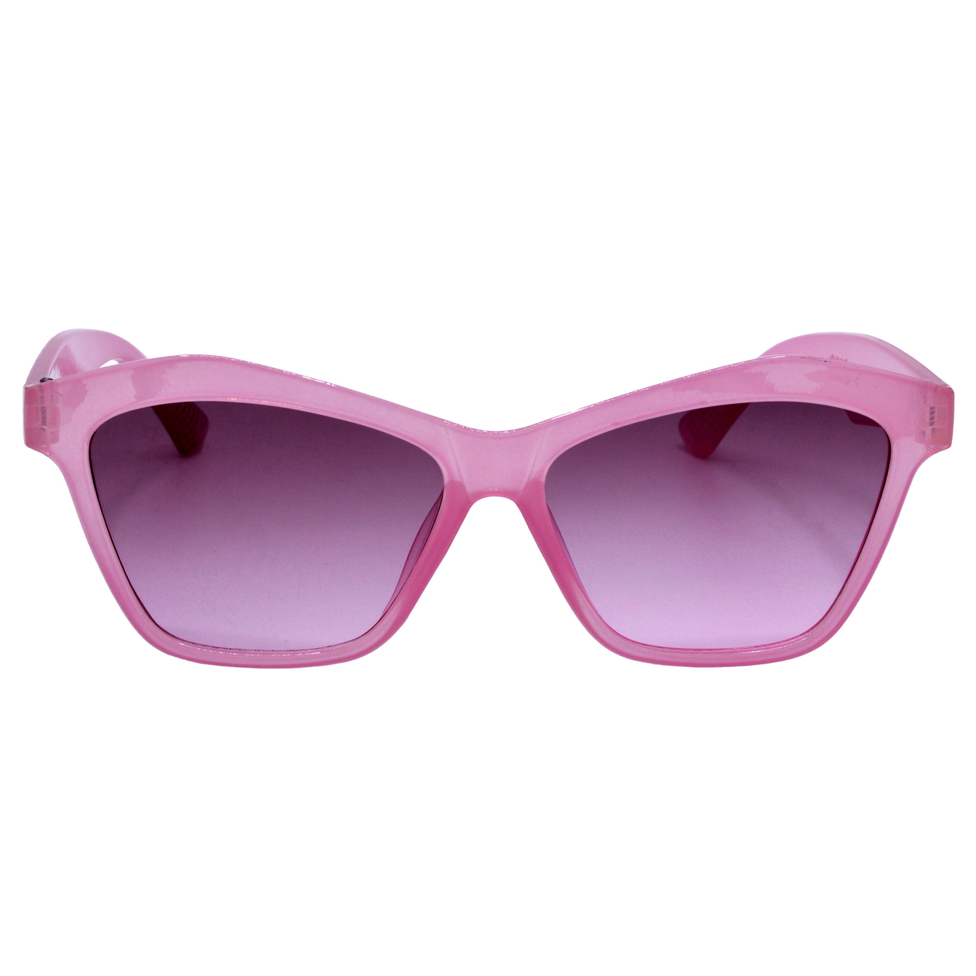 Pink Cat-Eye Sunglasses with Clear Grey Gradient Lenses