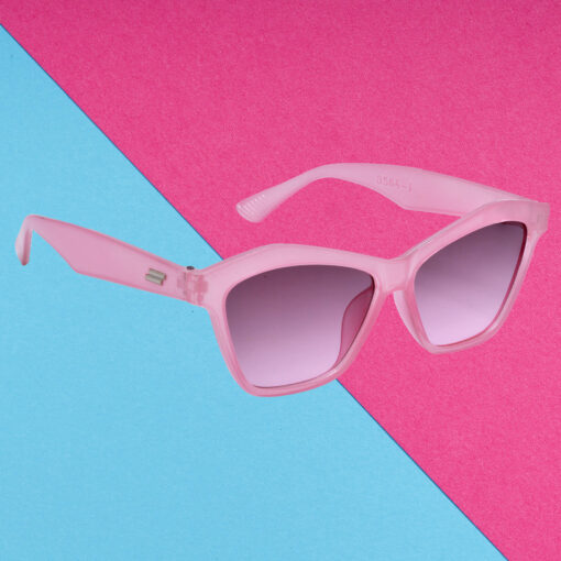 Hrinkar Grey, Clear Lens Pink Frame UV Protection Glasses For Women & Girls - HRS591-PNK-GRY