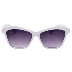White Cat-Eye Sunglasses with Clear Grey Gradient Lenses