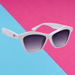 Hrinkar Clear, Grey Lens White Frame UV Protection Glasses For Women & Girls - HRS591-WT-GRY