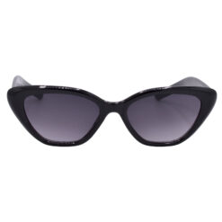 Black Cat-Eye Sunglasses with Grey Gradient Lenses