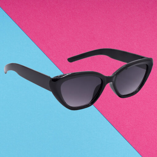 Hrinkar Cat-Eye Sunglasses for Women Black Frame HRS592-BK-GRY