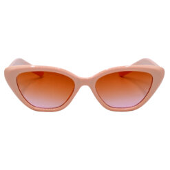 Peach Cat-Eye Sunglasses with Clear Brown Gradient Lenses