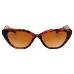 Brown Cat-Eye Sunglasses with Clear Brown Gradient Lenses