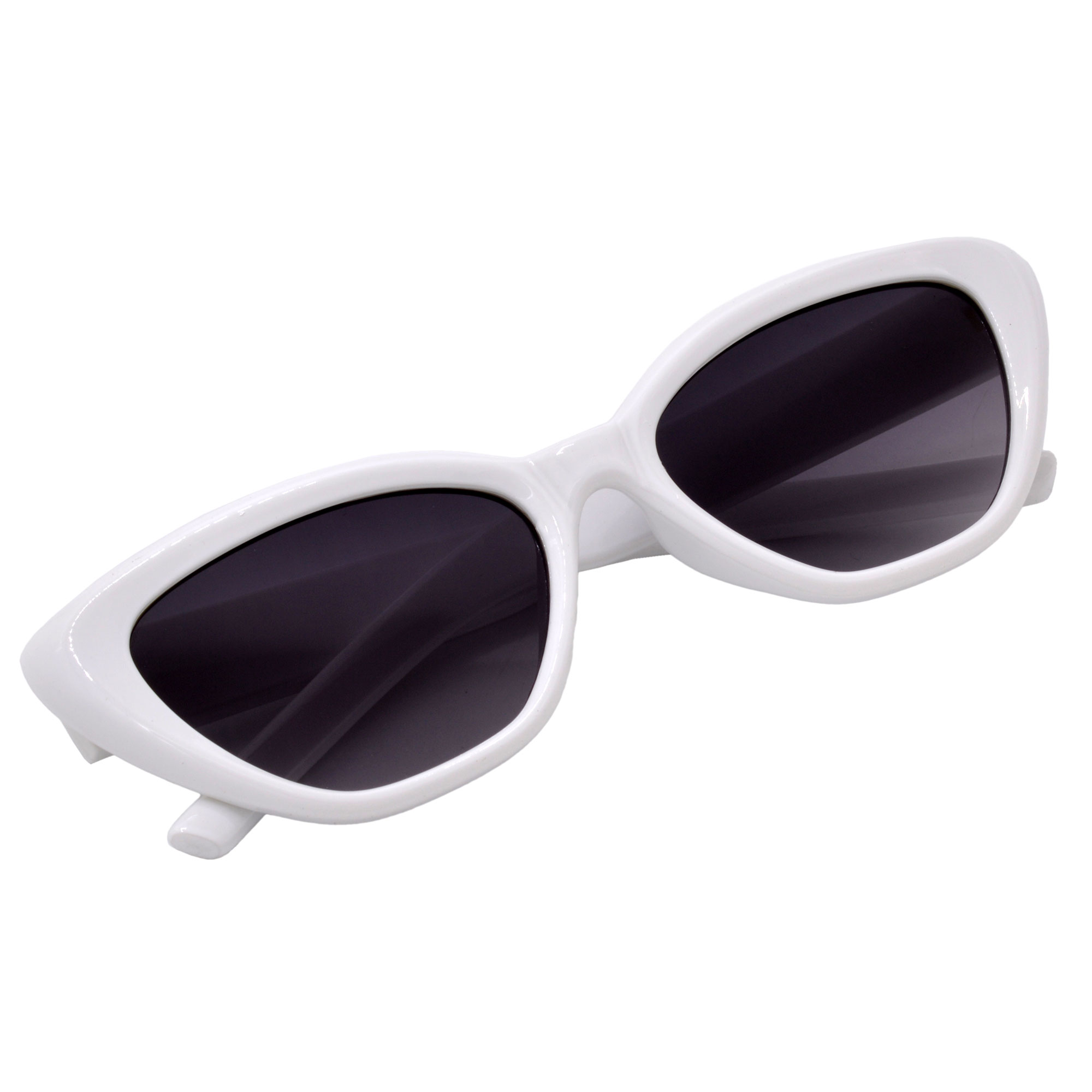 Lightweight White Cat-Eye Sunglasses for Women