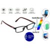 Hrinkar Zero Power Anti-Glare and Blue Ray Cut Computer Glasses for Eye Protection from Laptop and Mobile Screen | Black and Brown | HBCT-FRM-BK-BWN-12