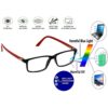 Hrinkar Zero Power Anti-Glare and Blue Ray Cut Computer Glasses for Eye Protection from Laptop and Mobile Screen | Red and Black | HBCT-FRM-BK-RD-11