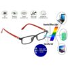 Hrinkar Zero Power Anti-Glare and Blue Ray Cut Computer Glasses for Eye Protection from Laptop and Mobile Screen | Red and Black | HBCT-FRM-BK-RD-12