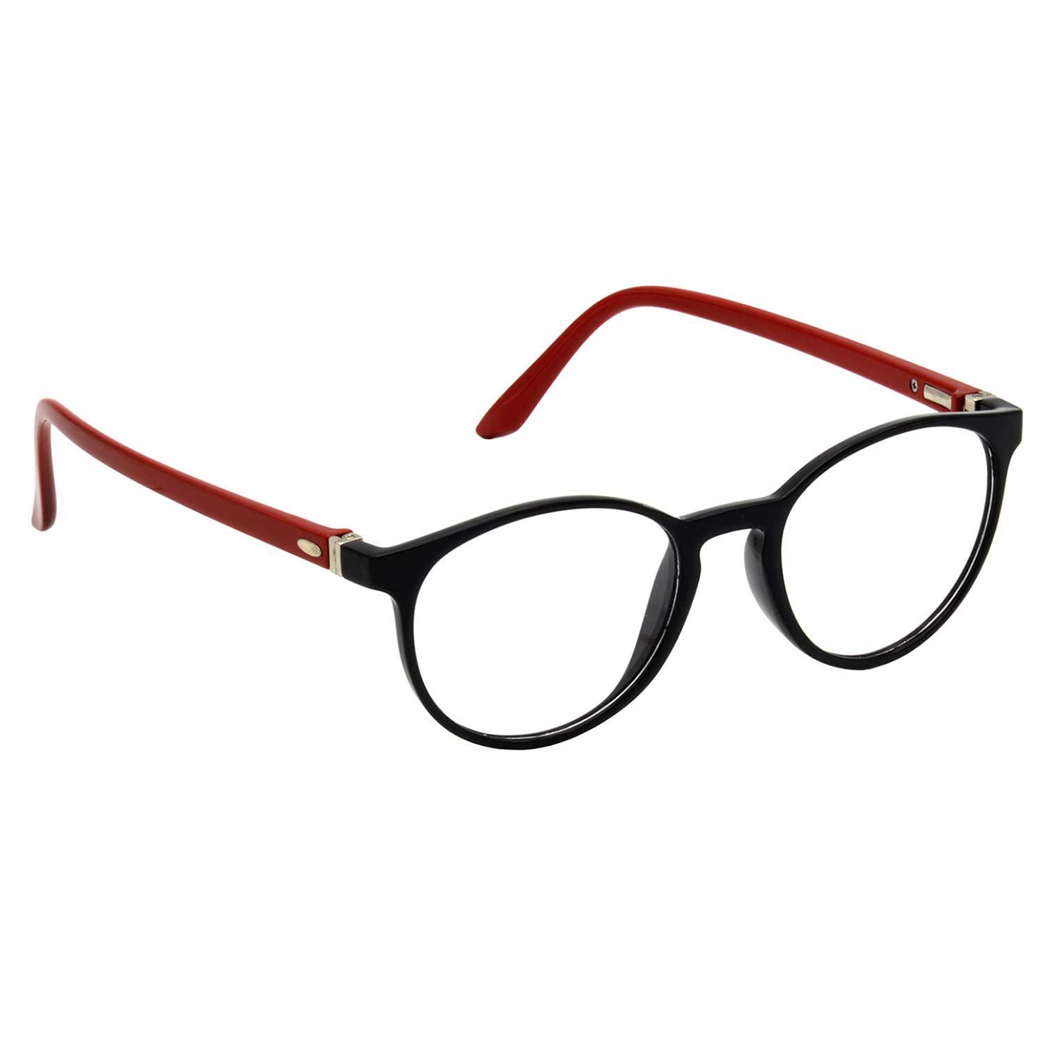 Hrinkar Zero Power Anti-Glare and Blue Ray Cut Computer Glasses for Eye Protection from Laptop and Mobile Screen | Red and Black | HBCT-FRM-BK-RD-14 - Image 2
