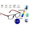 Hrinkar Eye Protection Glass for Mobile Red Black Rectangle Frame