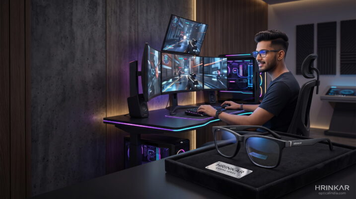 Gaming glasses with blue light blocking lenses for PC and mobile gamers
