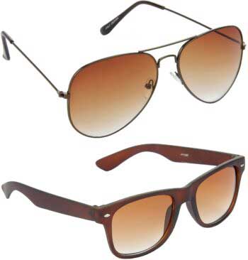 Air Strike Brown Lens Brown Frame Pilot Stylish Sunglasses For Men Women Boys Girls