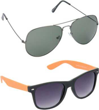 Air Strike Green Lens Grey Frame Pilot Stylish Sunglasses For Men Women Boys Girls