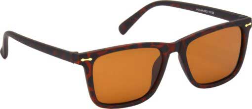 Air Strike Brown Lens Brown Frame Rectangular Stylish Polarized Sunglasses For Women & Girls