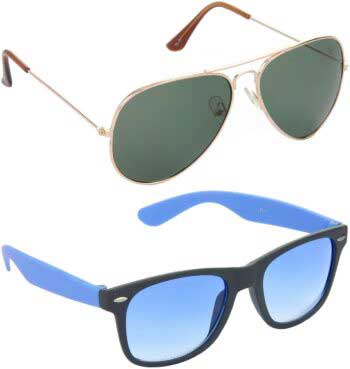 Air Strike Grey Lens Gold Frame Pilot Stylish Sunglasses For Men Women Boys Girls