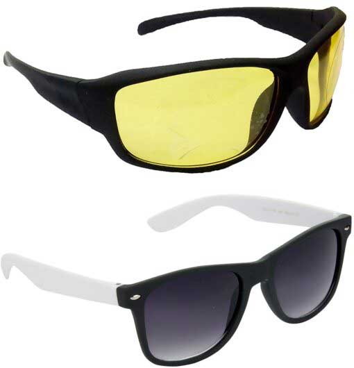 Air Strike Yellow Lens Black Frame Sports Sunglass Stylish Sunglasses For Men Women Boys Girls